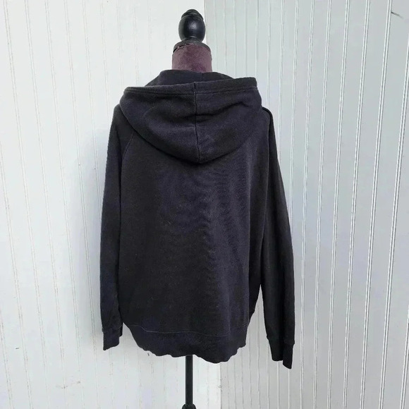 The North Face Hoodie Womens Black White Pullover Fleece Graphic Logo Pockets L - Picture 5 of 10